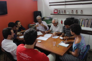Comissão de mobilização da ADUSC reuniu-se nesta segunda-feira (26) com setores da UESC. Foto: Ascom ADUSC