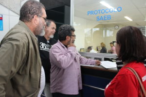 Representantes docentes protocolam novamente a pauta na SAEB